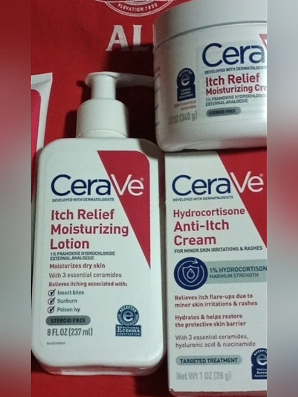CeraVe (3) ITCH RELIEF MOISTURIZING LOTION & CREAM Anti Itch cream